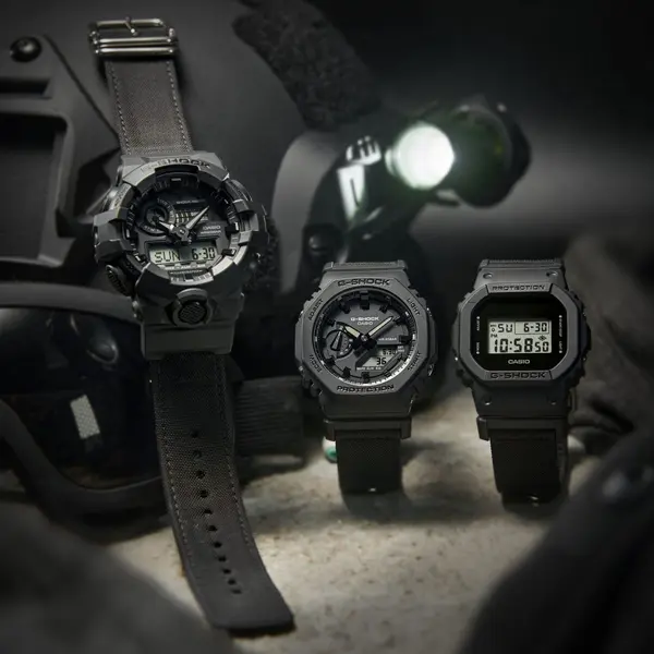 CASIO G SHOCK Mod. BOLD BLACK CORDURA ECO FABRIC STRAP SERIE GA 700BCE 1AER finewatch eu 2