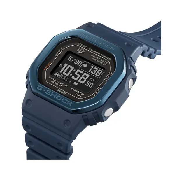 CASIO G SHOCK Mod. G SQUAD THE ORIGIN Blue w. Metal bezel HEART RATE SERIE DW H5600MB 2ER finewatch eu 3