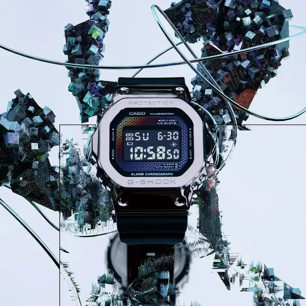 CASIO G SHOCK Mod. THE ORIGIN METAL COVERED RAINBOW BRICK WALL SERIE GM 5600RW 1ER finewatch eu 4