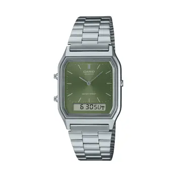 CASIO VINTAGE Mod. EDGY COLLECTION SUNRAY DIAL - GREEN MOSS-AQ-230A-3AMQYES