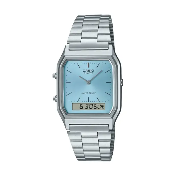 CASIO VINTAGE Mod. EDGY COLLECTION SUNRAY DIAL - LIGHT BLUE-AQ-230A-2A1MQYES