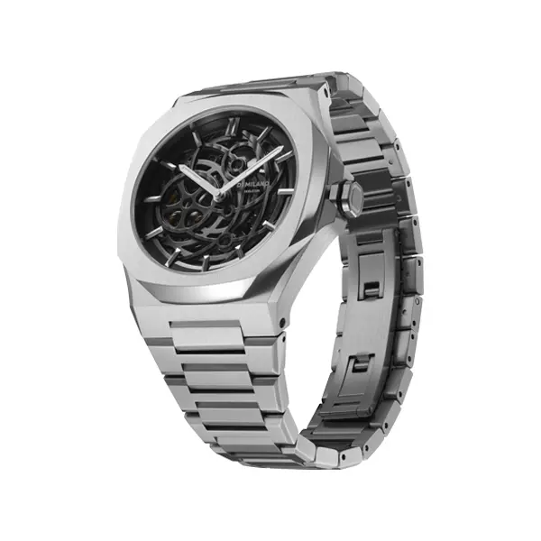 D1 MILANO SKELETON BRACELET Mod. SILVER Automatic D1 SKBJ10 finewatch eu 3