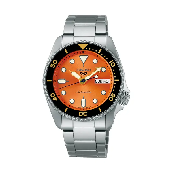 SEIKO 5 Mod. SPORTS AUTOMATIC DAY DATE ORANGE SRPK35K1 finewatch eu 1