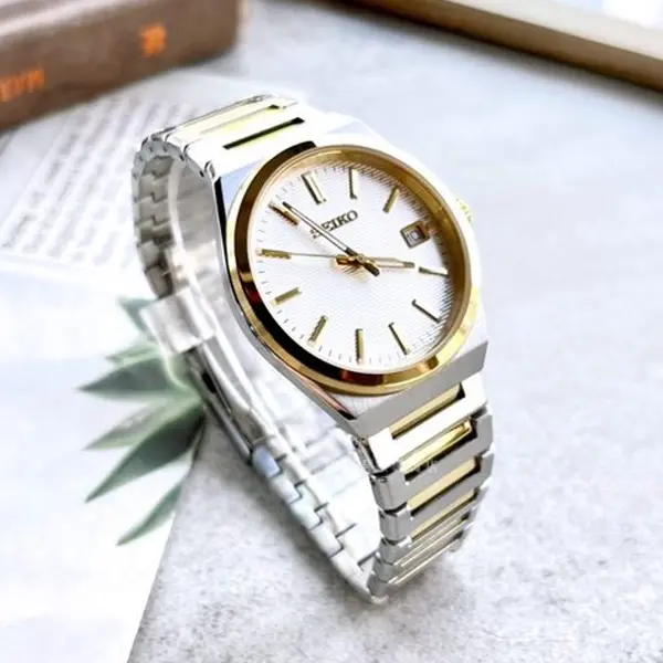 SEIKO Mod. CLASSIC GENT GOLD WHITE SUR558P1 finewatch eu 1