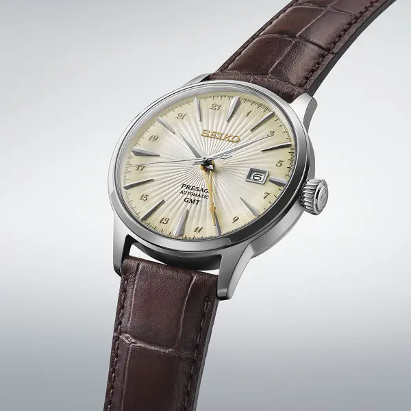 SEIKO PRESAGE Mod. COCKTAIL AUTOMATIC LEATHER CREAM SSK041J1 finewatch eu 2